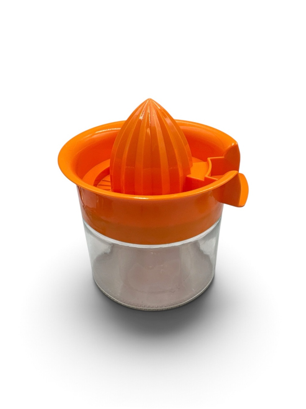 Y2K Orange Citrus Juicer with Glass Jar Retro Mid Century Style Reproduction